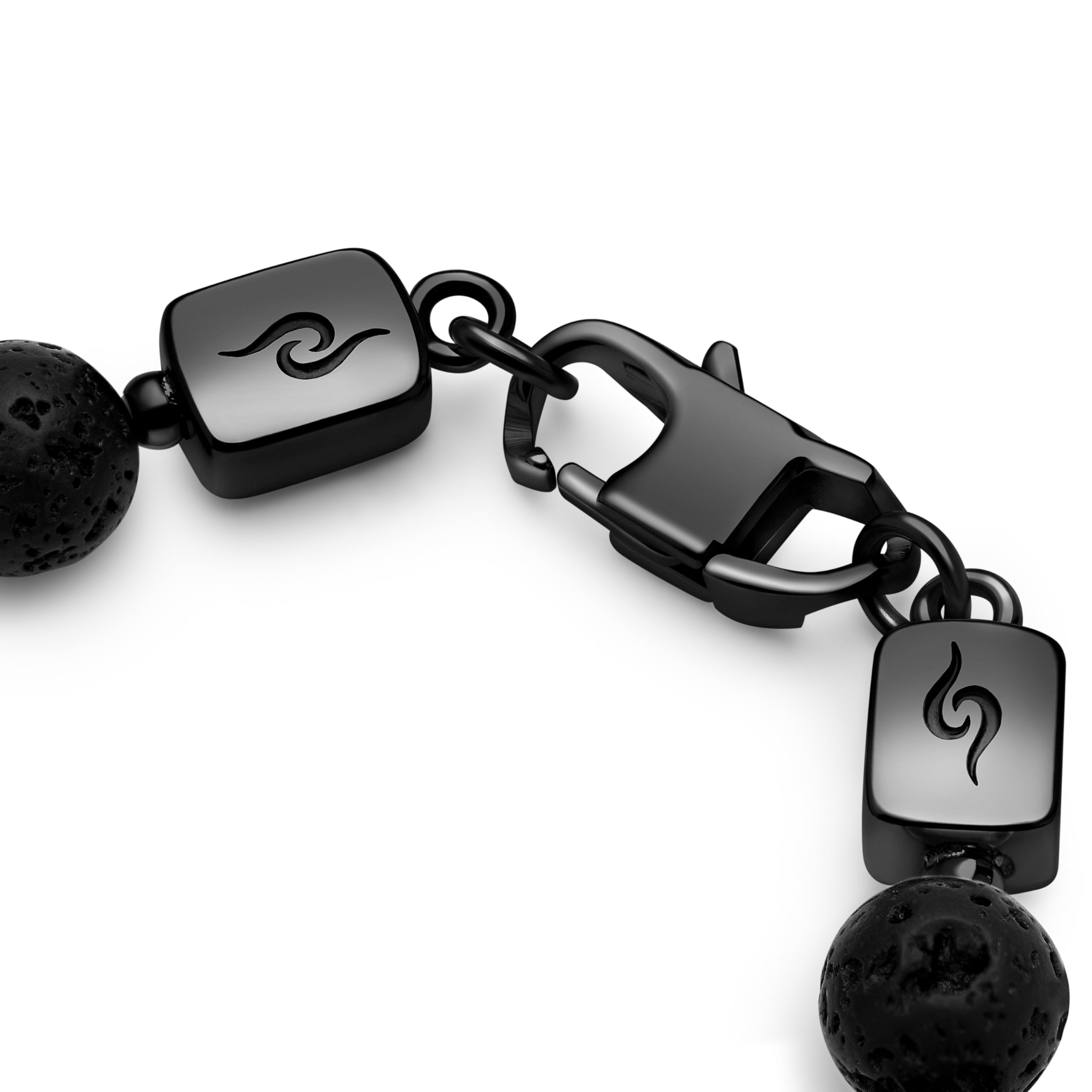 Arkai by Trendhim Perlenarmband Herren | Steinarmband mit Natursteinen, Edelstahl Totenkopf & Messingkarabiner | Männer Schmuck im Dänischen Design