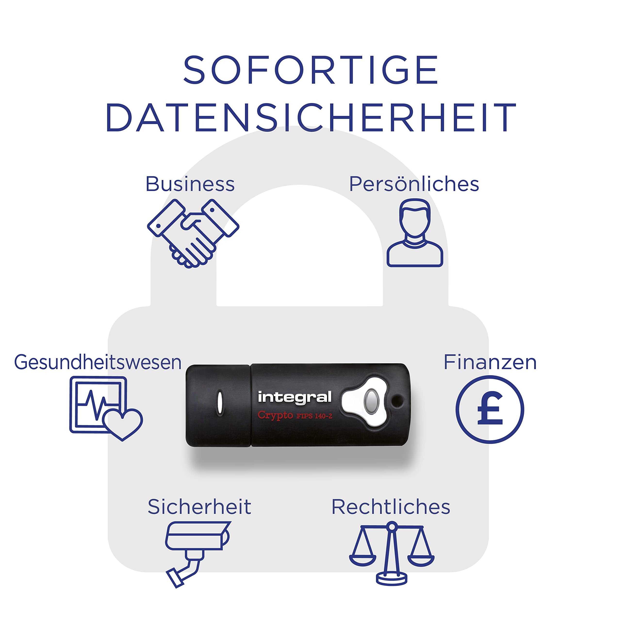 Integral INFD64GCRY3.0140-2 Crypto FIPS 140-2 64 GB USB 3.0 Flash Drive  with 256 Bit AES Hardware Encryption: Amazon.de: Computer & Accessories