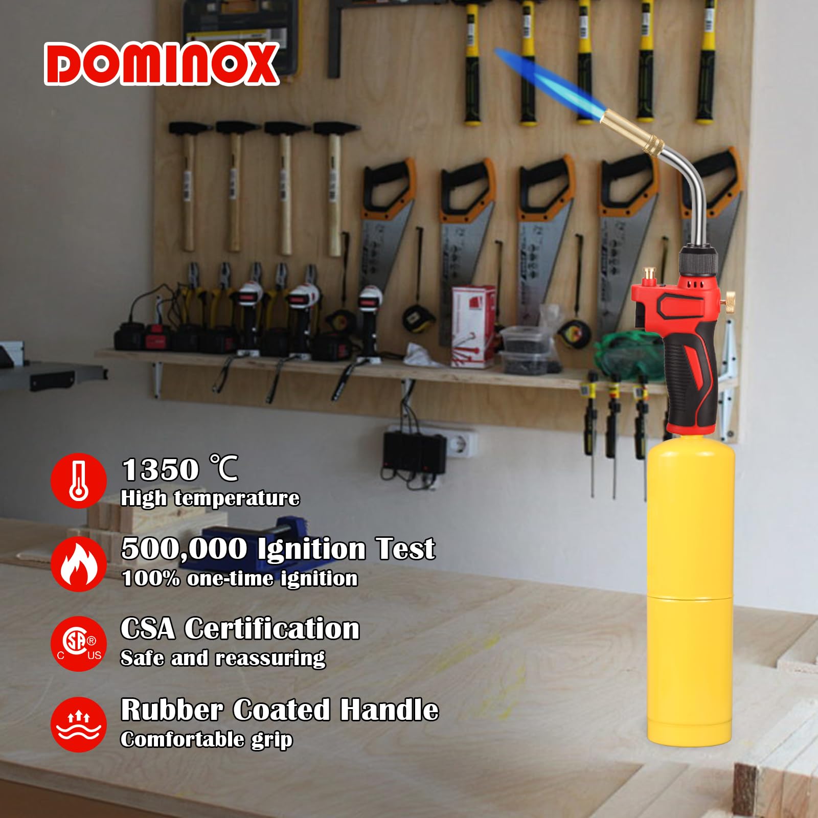 Linterna de propano, potente antorcha de gas, soldadura antorcha de propano para tanque MAP y MAPP, linterna resistente para encendido y barbacoa