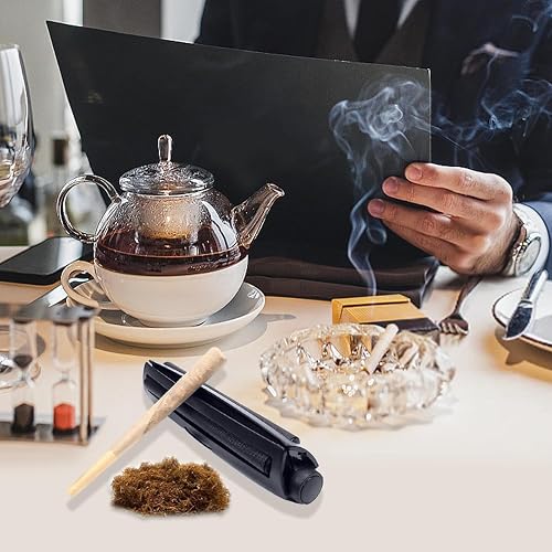 Rullo per sigarette conico da 110 mm, Rullo per tabacco, Arrotolatore per sigarette, Ausiliario per arrotolare il tabacco - Arrotolatore per sigarette efficiente e durevole (Nero) - 7