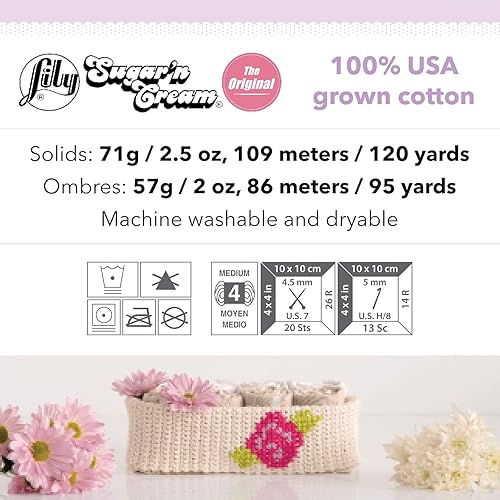 Miniatura 9 de Ovillo de algodón Lily Sugar 'N Cream, otro, Azul claro, 2.5 onza