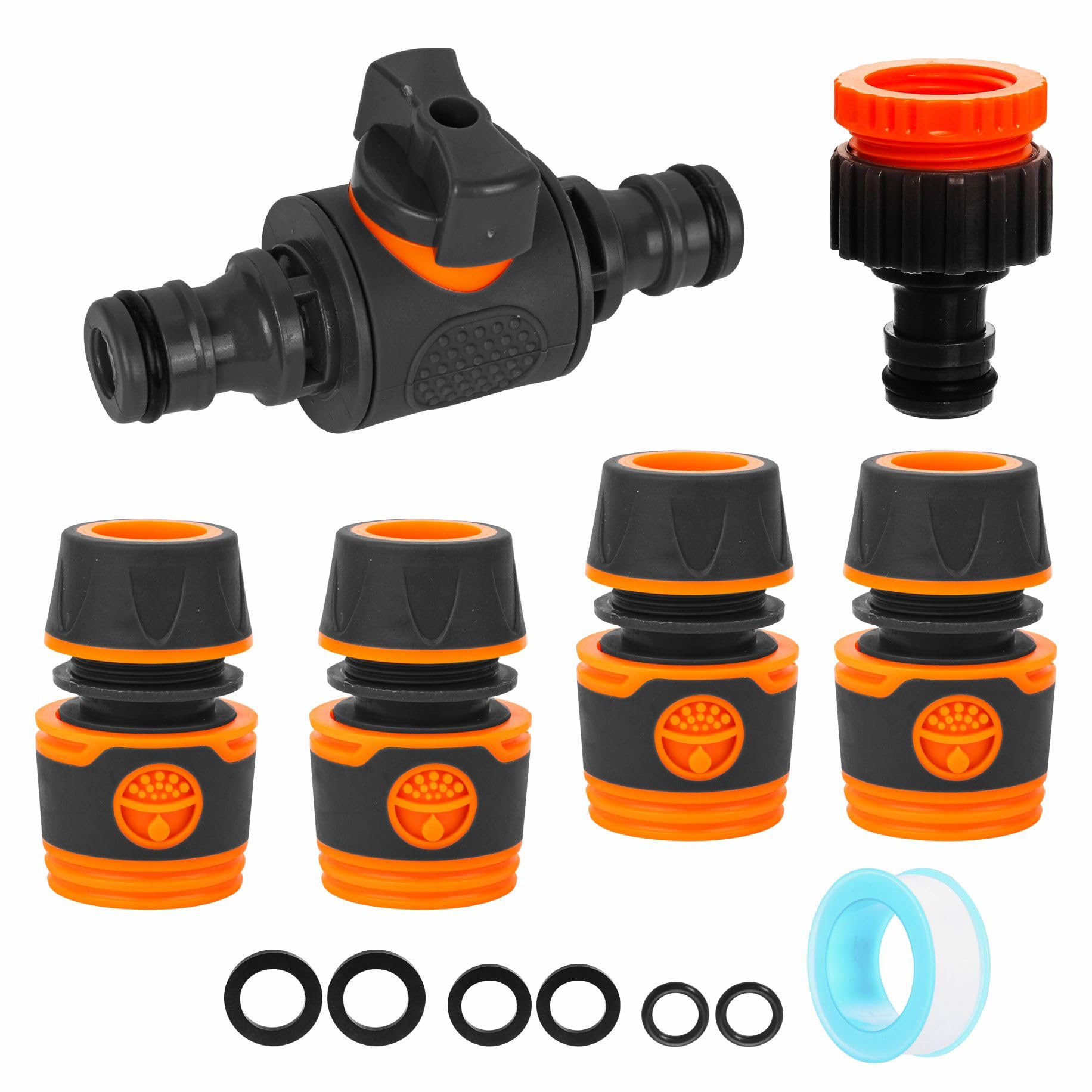 ZSYIULIA Quick Release Hose Connector with Switch Valve Quick Connection in Line Water Shut Off Valve Fitting for Garden Hoses Watering Systems & Outdoor Taps