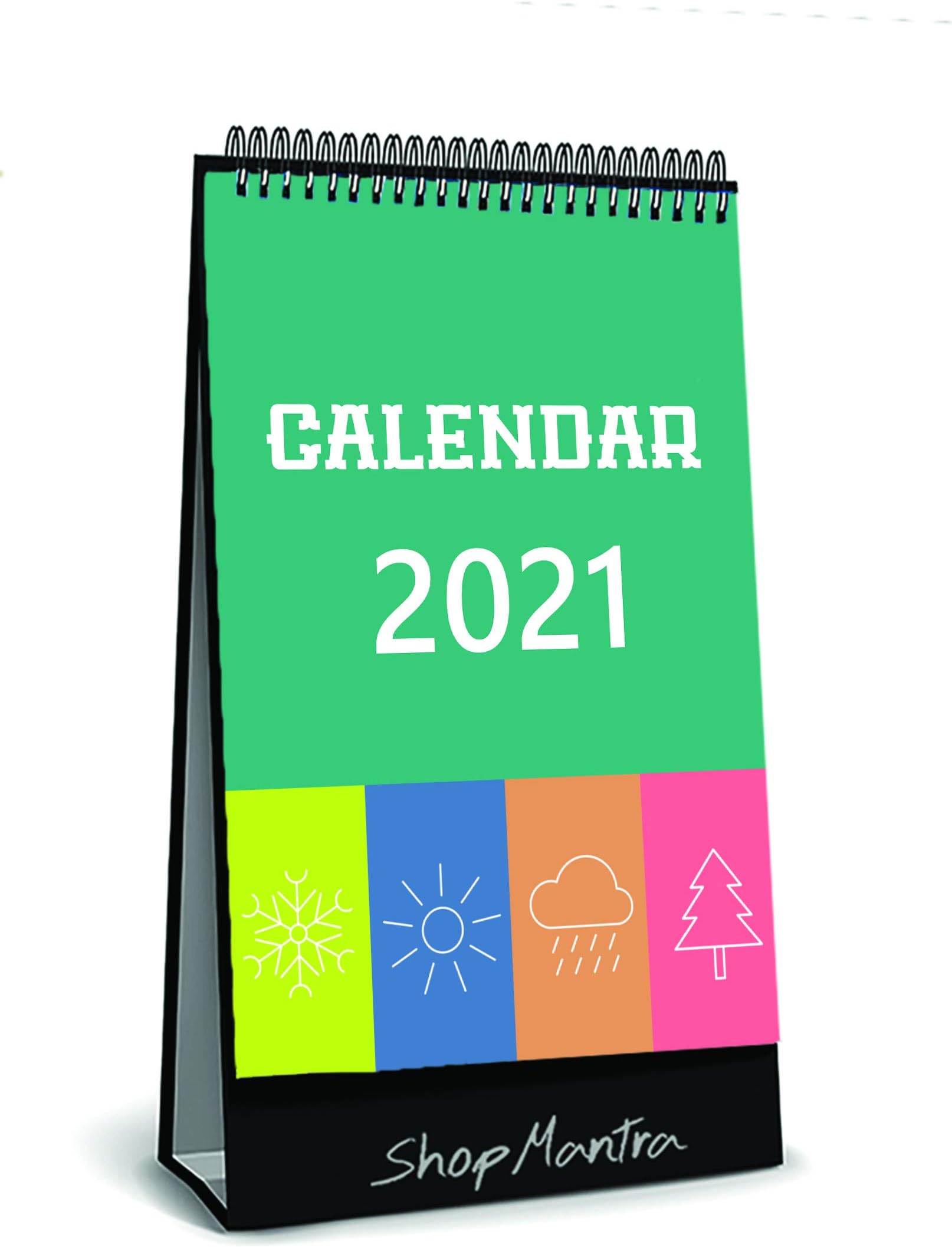 ShopMantra Cute Icon Desk Calendar/Table Calendar 2021 (Size 5.5" x 8" Inch)