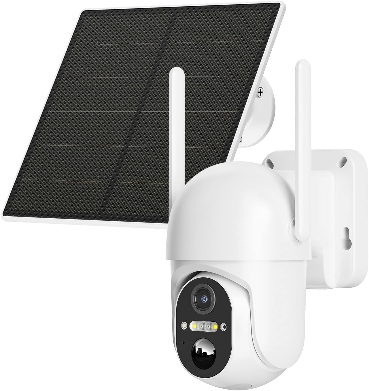 2K Solar Security Cameras Wireless Outdoor, 360° View Battery Powered Outdoor Camera Wireless, WiFi Home Security with PIR, Spotlight Color Night Vision, 2-Way Audio, Siren Alarm, IP65 Waterproof