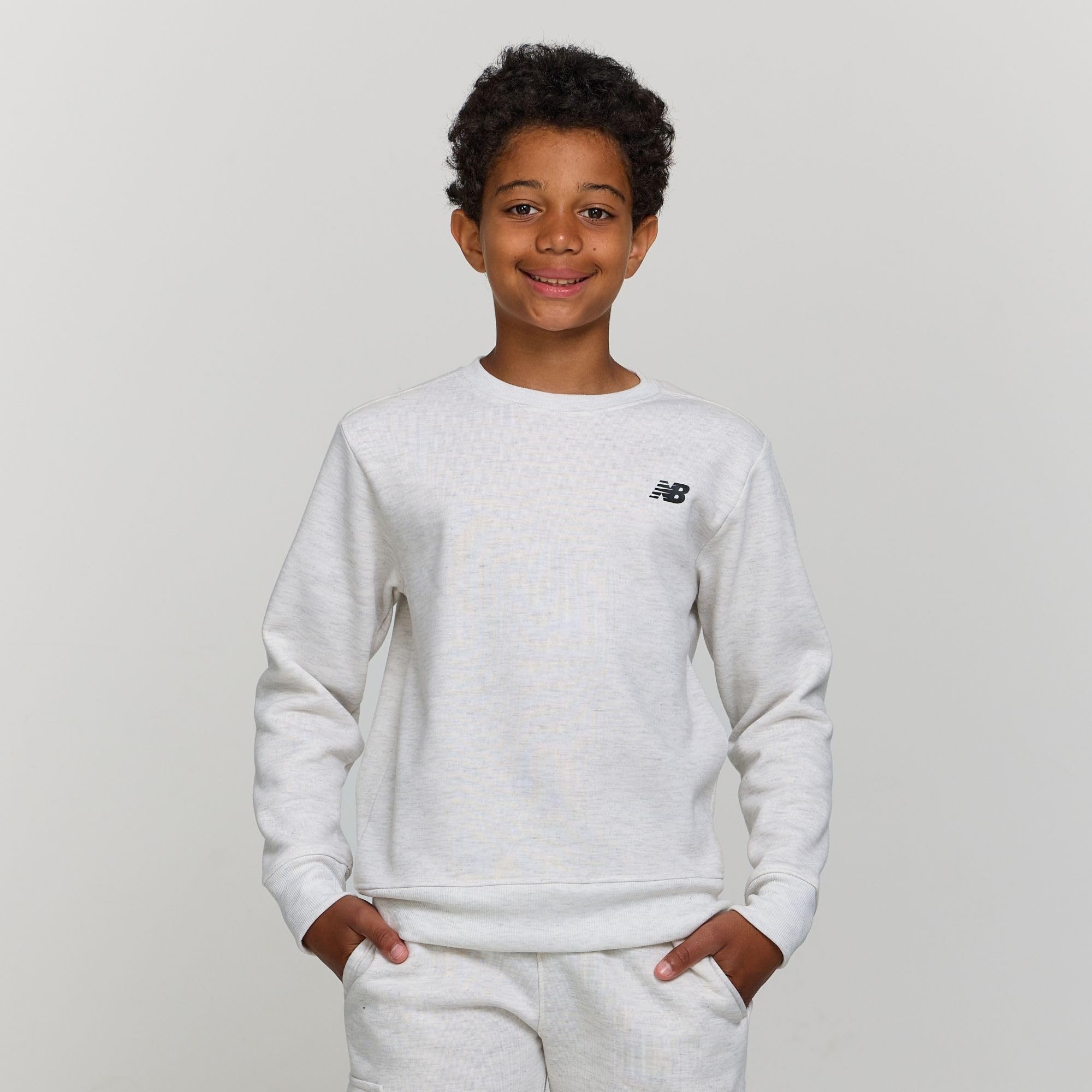 New Balance Set da 2 pezzi per ragazzi e bambini, in morbido pile, con felpa e pantaloni cargo (2T-12)