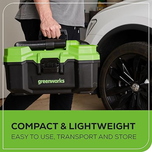 Miniatura 5 de Greenworks Aspiradora inalámbrica de tienda en seco y húmedo, sin escobillas de 24 V (3 galones) + accesorios, solo herramienta