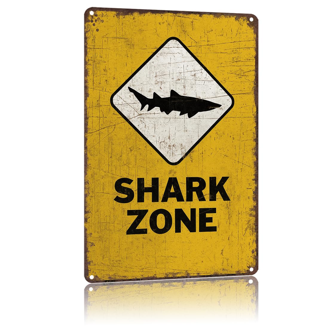 KWQDOZF Funny Metal Signs Poster 8x12inch Shark Zone Aluminum Sign Wall Art For Home Room Bedroom Office Decor