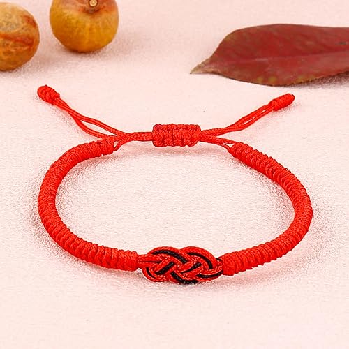 Miniatura 7 de Pulseras tibetanas hechas a mano con cuerda roja para él y ella, pulsera de la amistad, pulsera de la amistad, hilo negro y rojo para protección