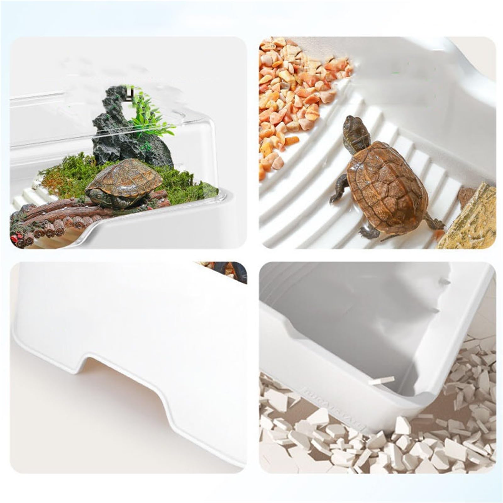 la Caja de alimentación de Reptiles, Tanque Terrario Blanco 35x17x25cm