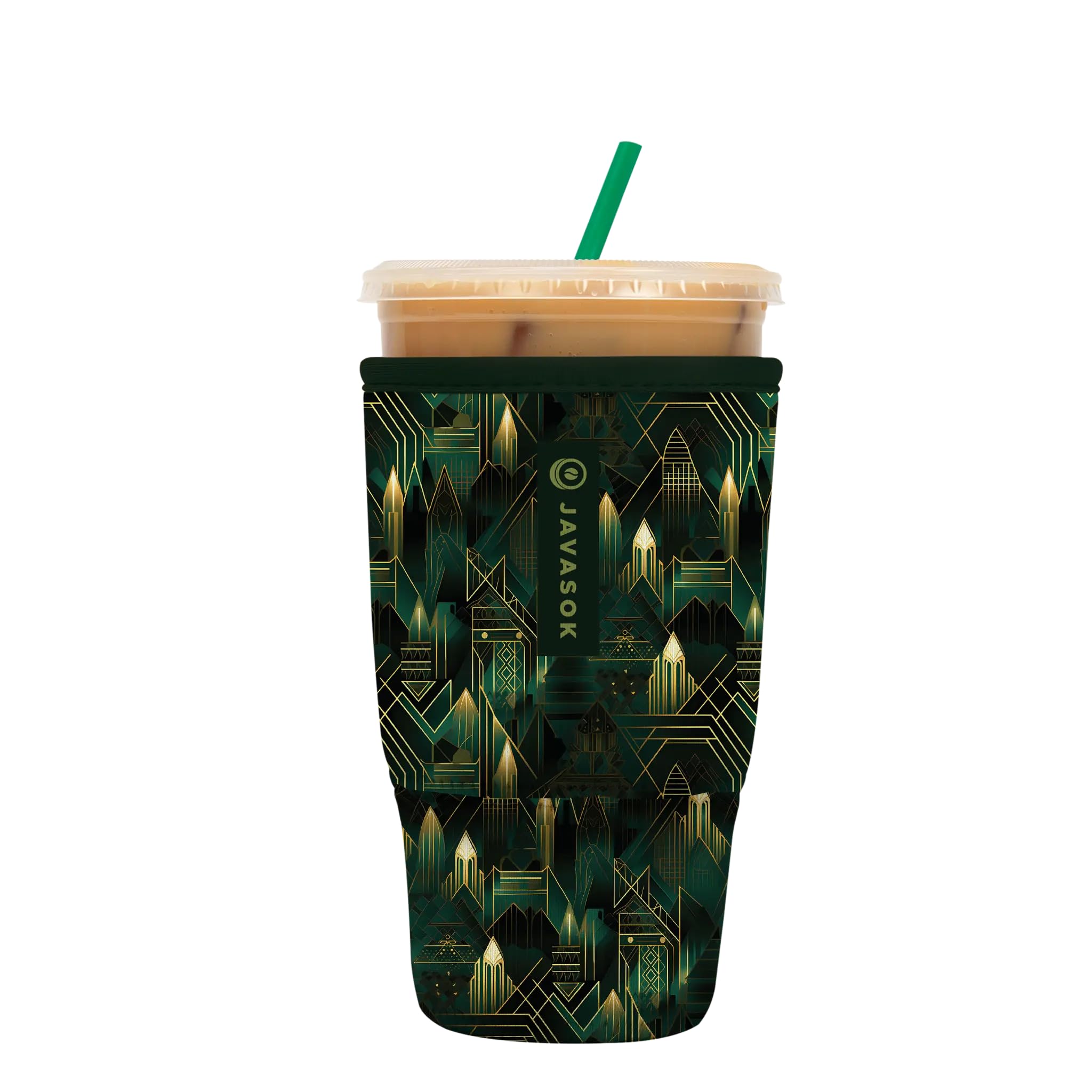 Sok It JavaSok Iced Coffee &amp; Cold Soda Insulated Neoprene Cup Sleeve (City Limits, Large: 30-32oz)