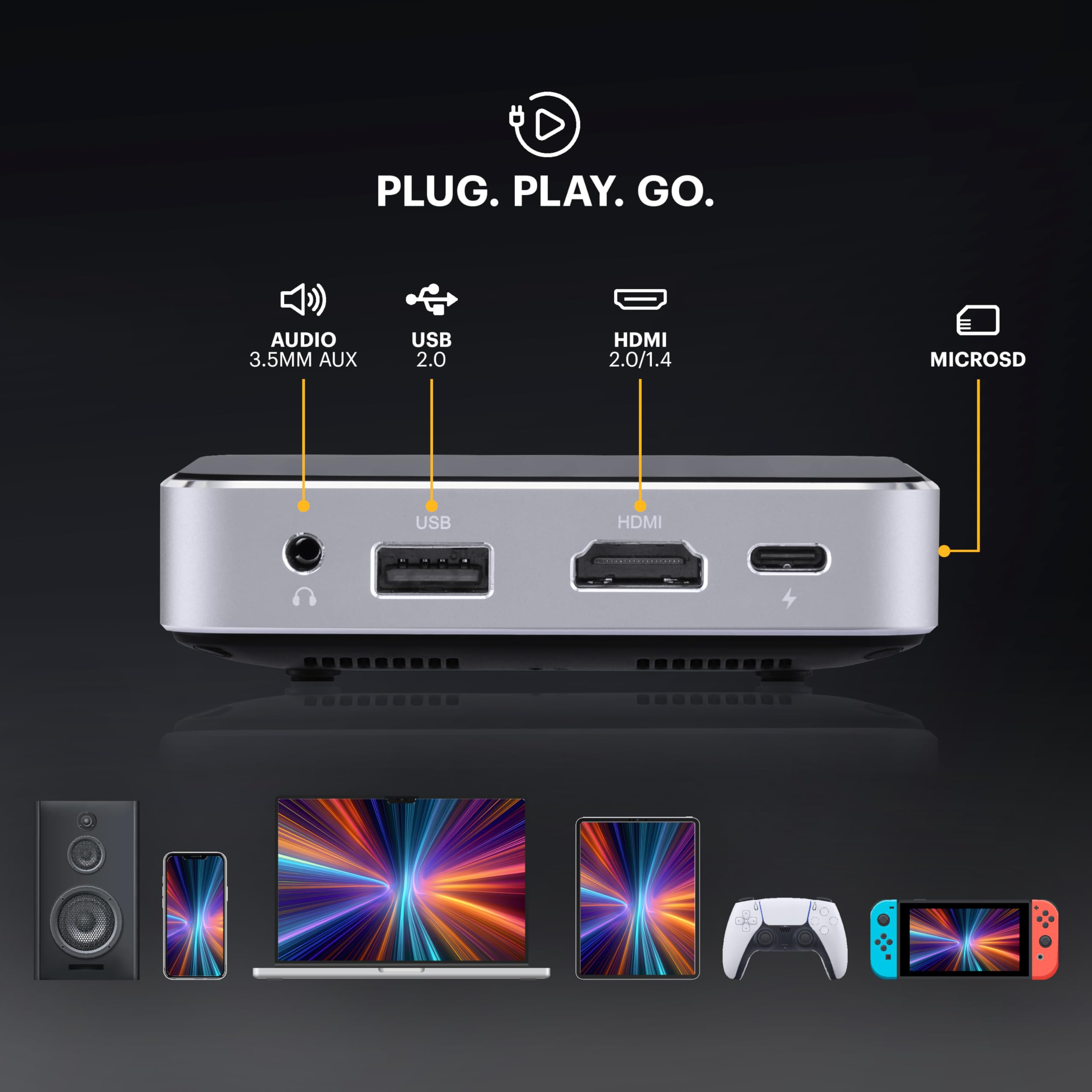 KODAK Luma 75 Mini Pocket Projector - Black, 2-Hour Runtime