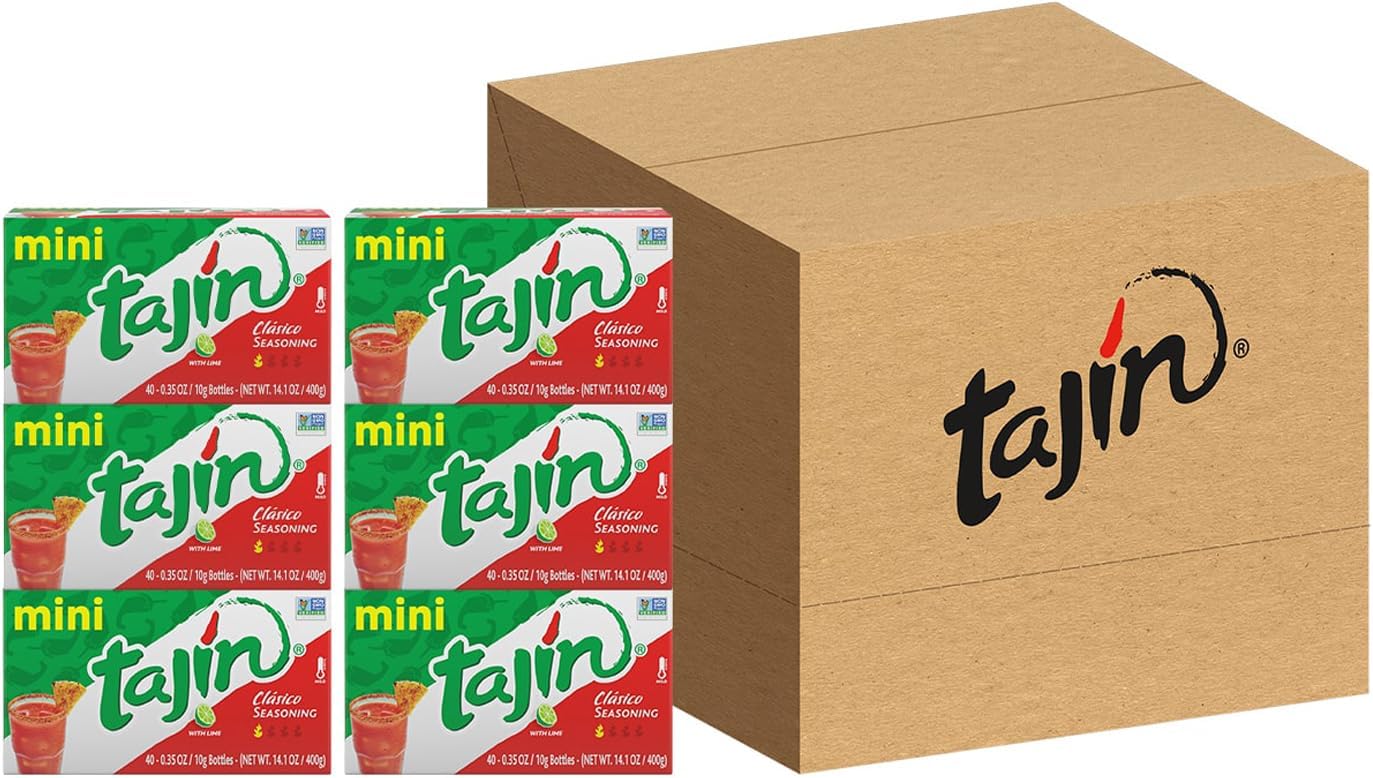 Clásico Chile Lime Seasoning Mini Display 0.35 oz, 40 Mini Bottles (Pack of 6)