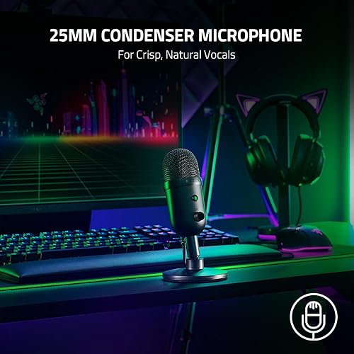 Miniatura 2 de Micrófono USB Razer Seiren V2 X Micrófono de condensador de 25 mm - Patrón de captación supercardioide - Limitador digital analógico - Botones de