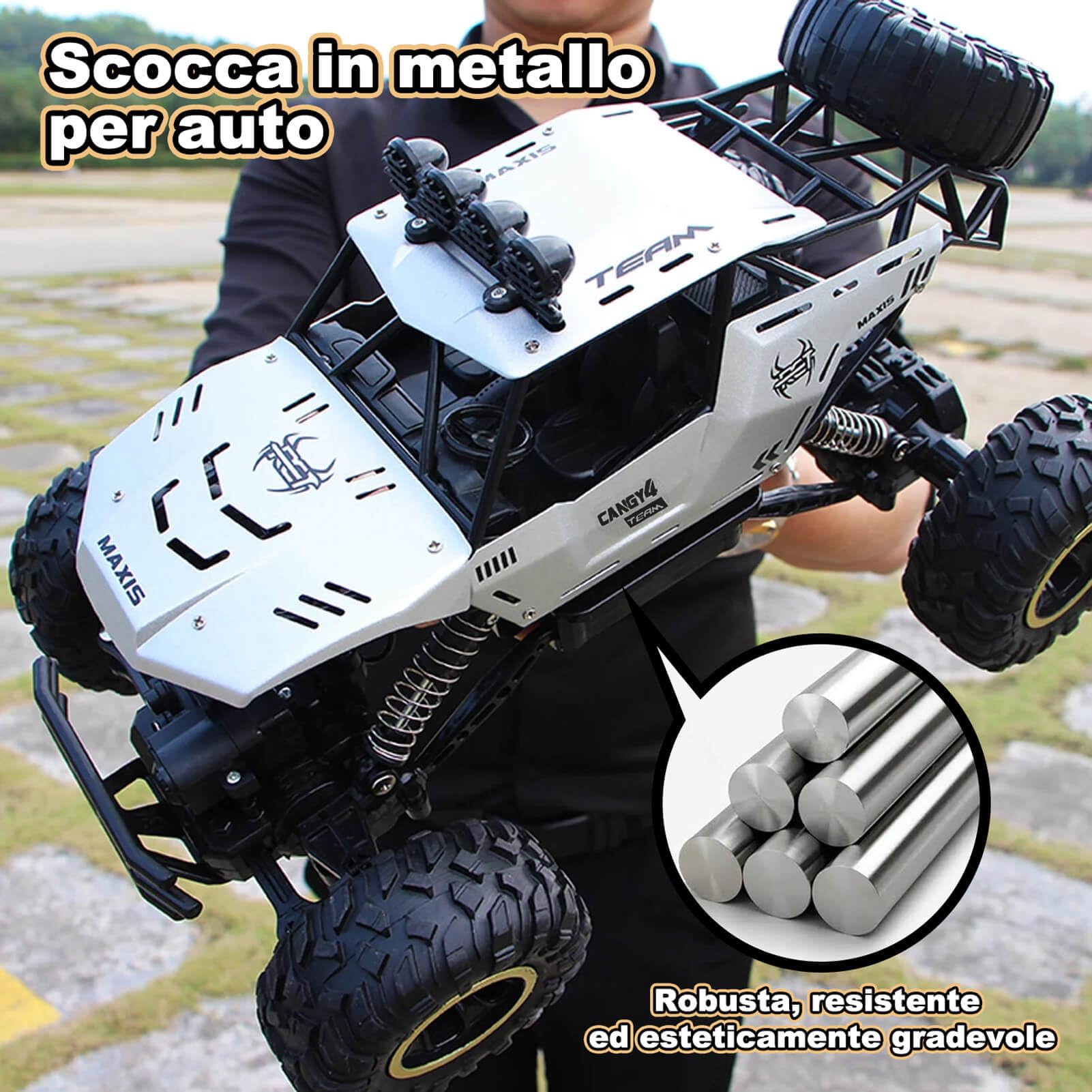 Jiakora 1:12 Grande Macchina Telecomandata per Bambini, 2,4 GHz RC Auto Monster Truck, 4WD Camion Auto Telecomandato con luce LED, 2 batterie, RC Cars Natale Compleanno Regalo per ragazzi dai 3 anni