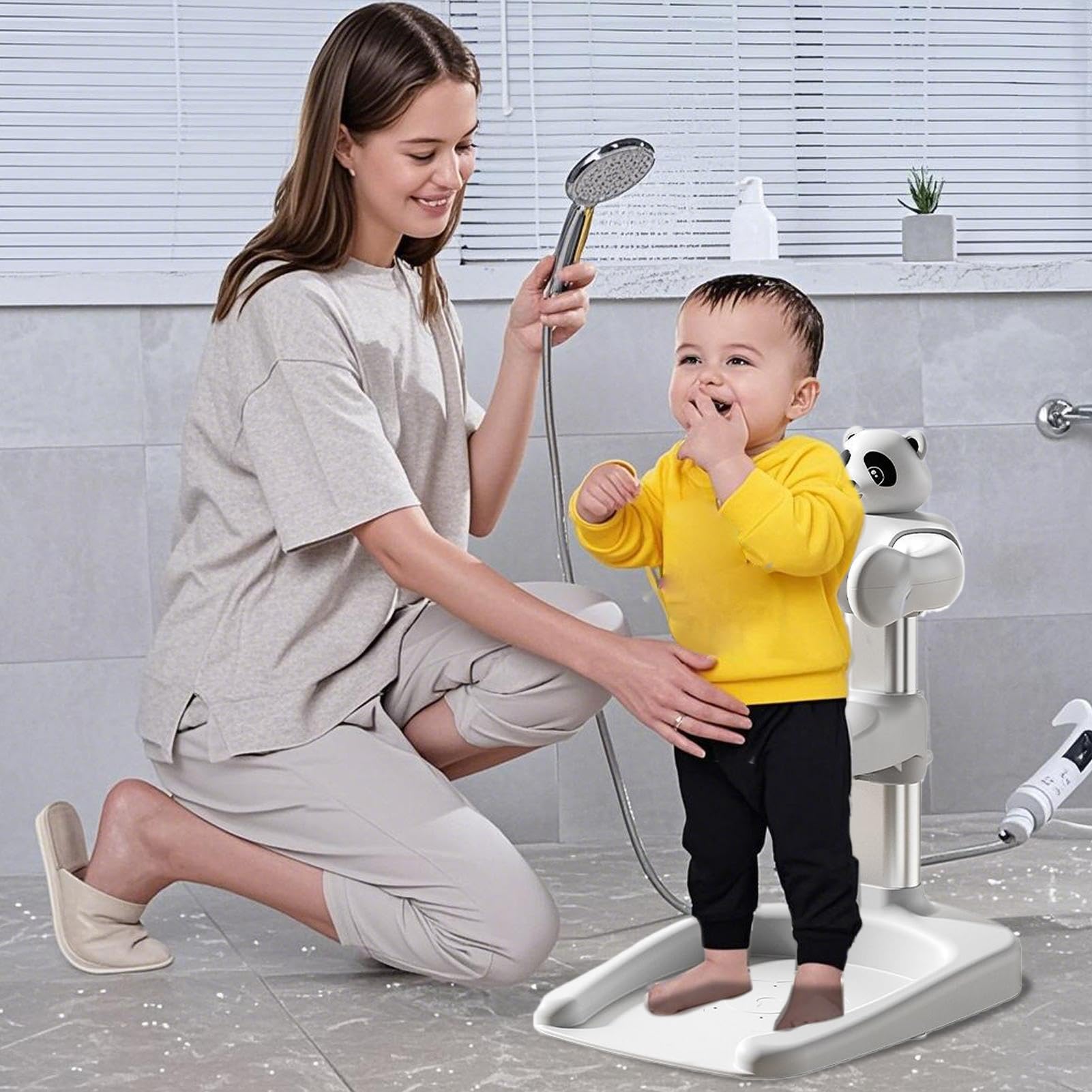 Soporte De Baño Infantil Antideslizante, Plegable, con Altura Ajustable | Apoyo De Pie Para Baño Infantil en Bañera, Baño, Hogar o Viajes