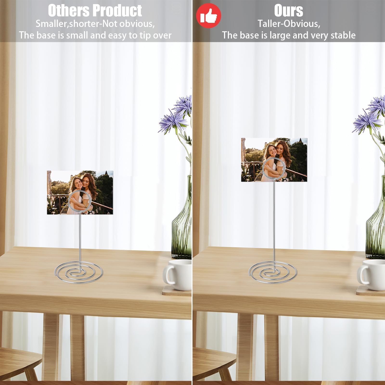 WEXFFU 10PCS Table Number Holders, Table Name Holders, 22cm/8.66inch Table Number Stands - Image 4