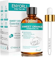 ENYORLI Sweet Orange Essential Oil 100ml - 100% Pure & Natural, Cold Pressed, Large Capacity, Ideal for Diffuser, Home Atmosphere, DIY and Daily Wellness
