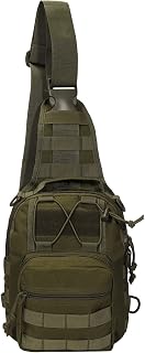 BOMTURN 9L Tactical Sling Bag - 1000D Waterproof MOLLE Military Backpack, Laser-Cut CCW Shoulder Bag for Men Hiking Travel