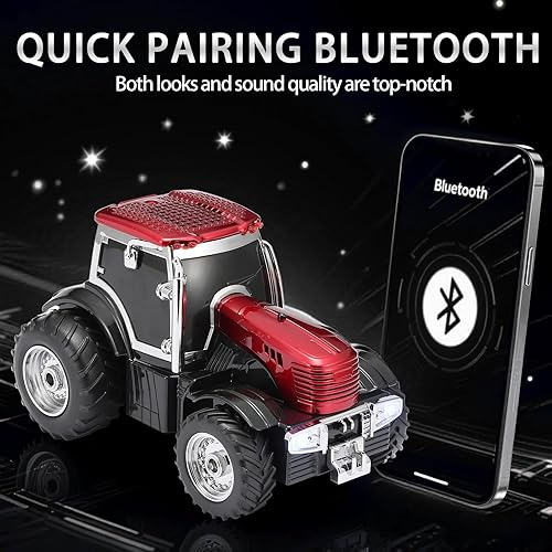 Vista 4 de WS-560 Tractor moderno Bluetooth réplica altavoz Altavoz inalámbrico portátil con sonido HD, TWS, luz de fiesta LED, USBTF, FM, micrófono