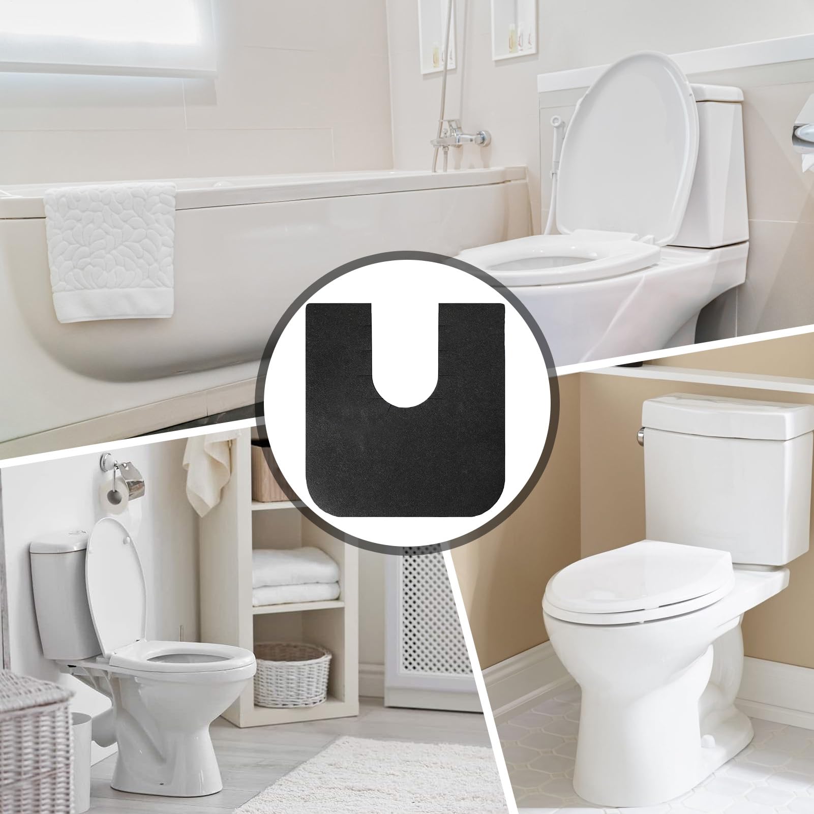 Tappetino per WC a forma di U, tappetino da bagno assorbente, antiscivolo | protezione del pavimento, lavabile in lavatrice, adatto a TB