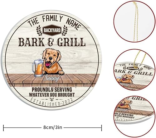 Vista 66 de SILYHEART Presa Canario Christmas Acrylic Ornament Dogs Welcome Ceramic Christmas Keepsake Family Dog Name Funny Christmas Memorial Gifts for Mom