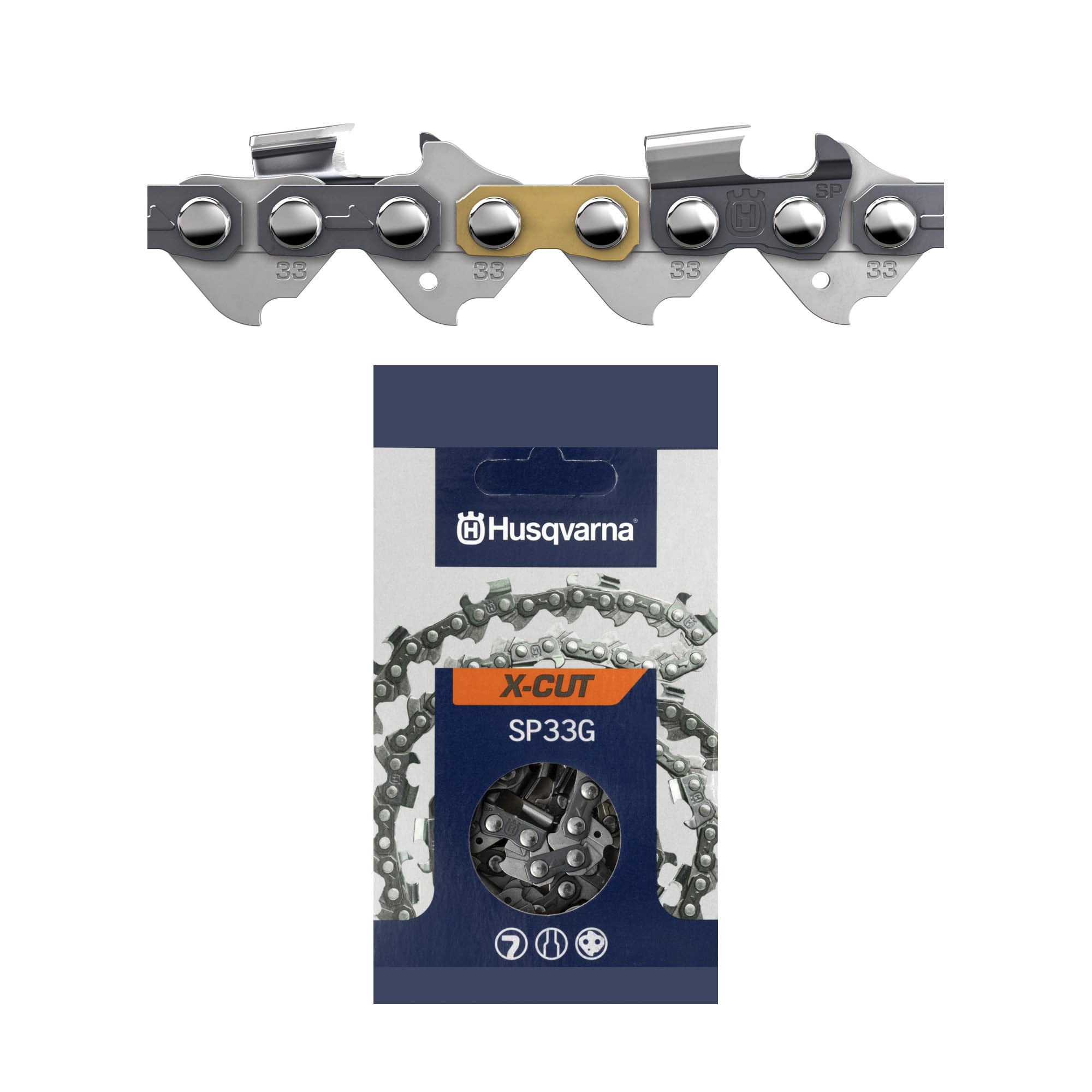 B&Q -  Saw Chain 15" X-Cut Sp33G Semi-Chisel Pixel 0.325" 1.3mm