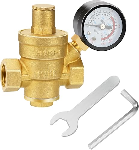 oumuik Régulateur de pression 1/2 pouce eau DN15 avec manomètre 