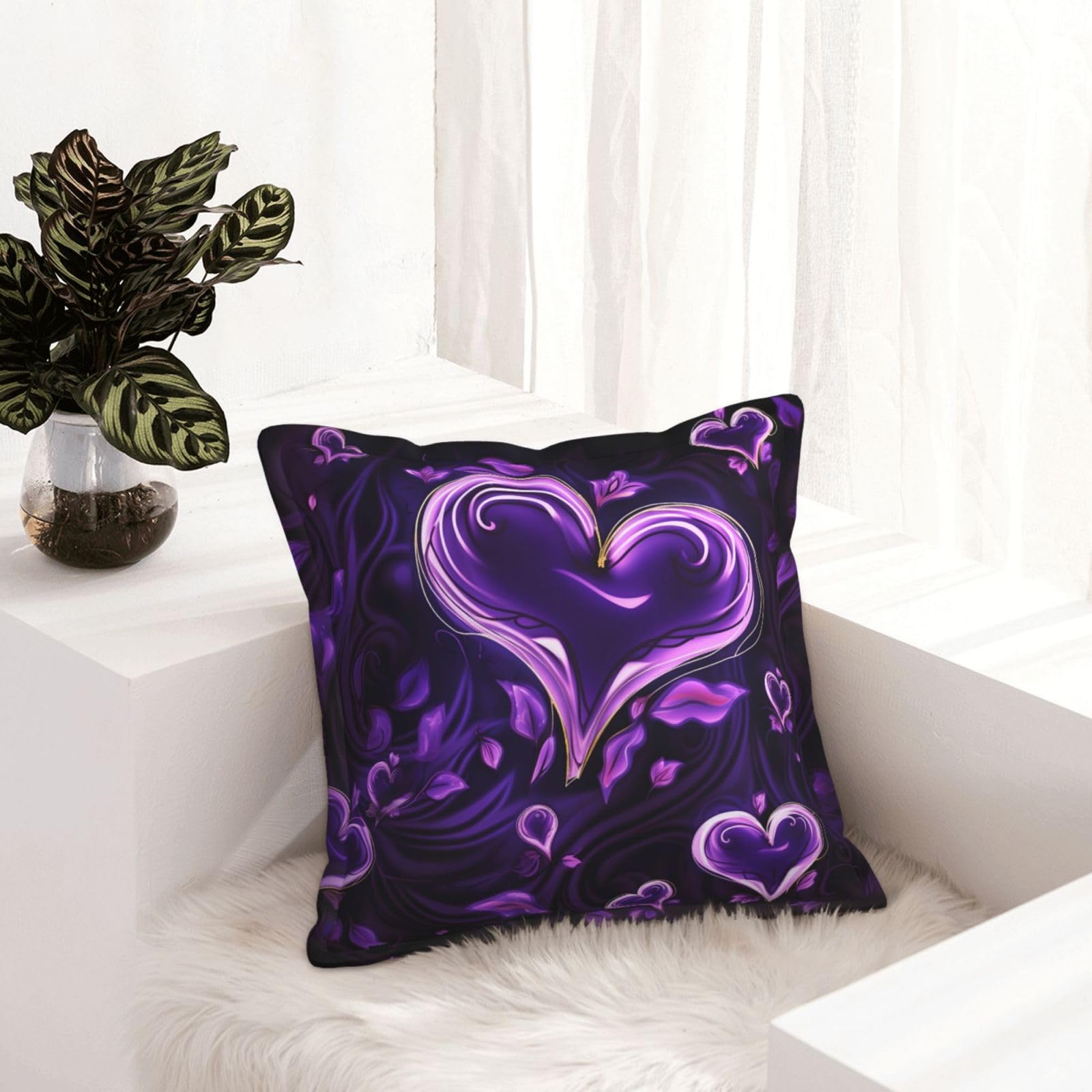 Housse de coussin violette moderne pour canapé et salon rustique