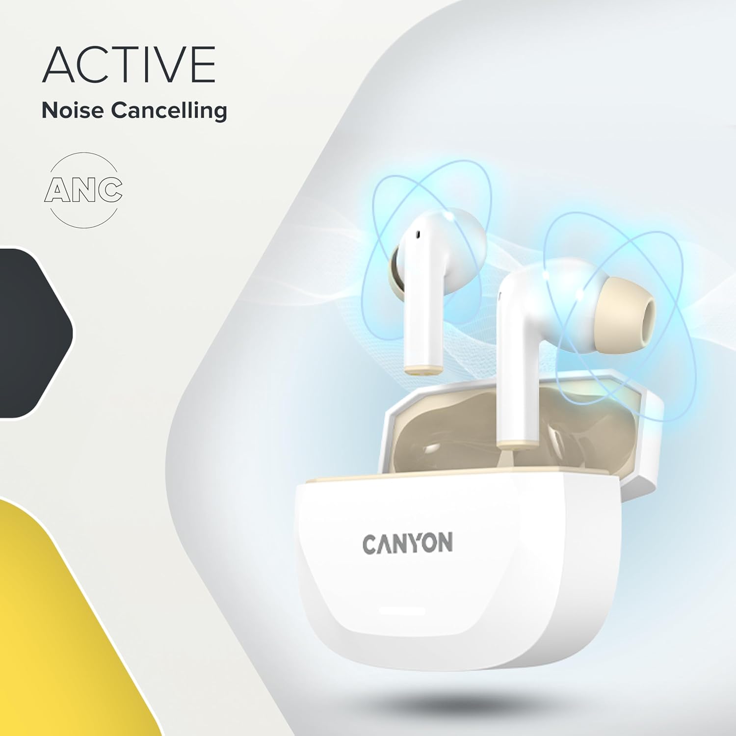 CANYON HEXAGON 7 earbuds with active noise cancelling visual effect