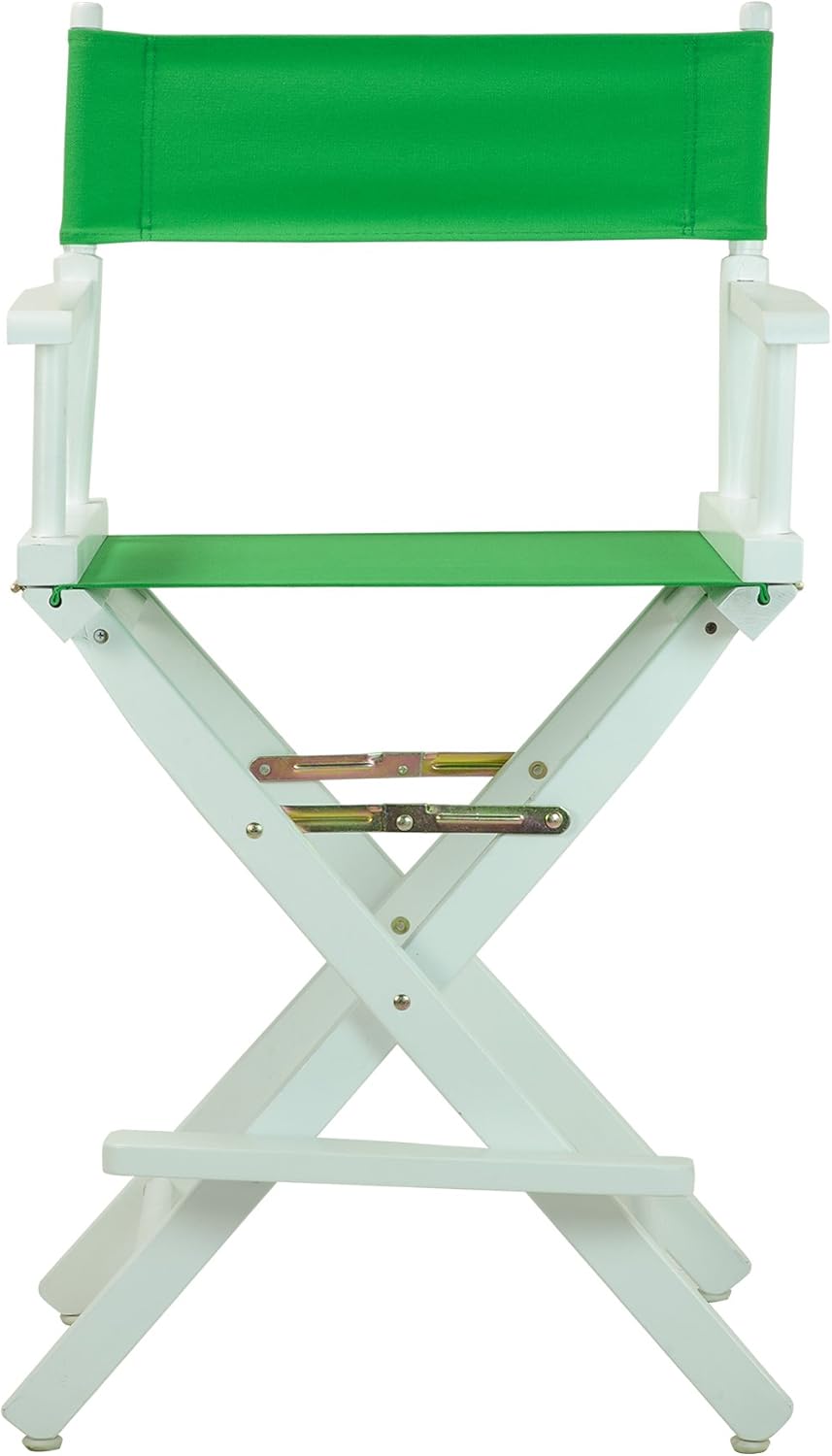 Casual Home Director's Chair ,White Frame/Green Canvas,24" - Counter Height