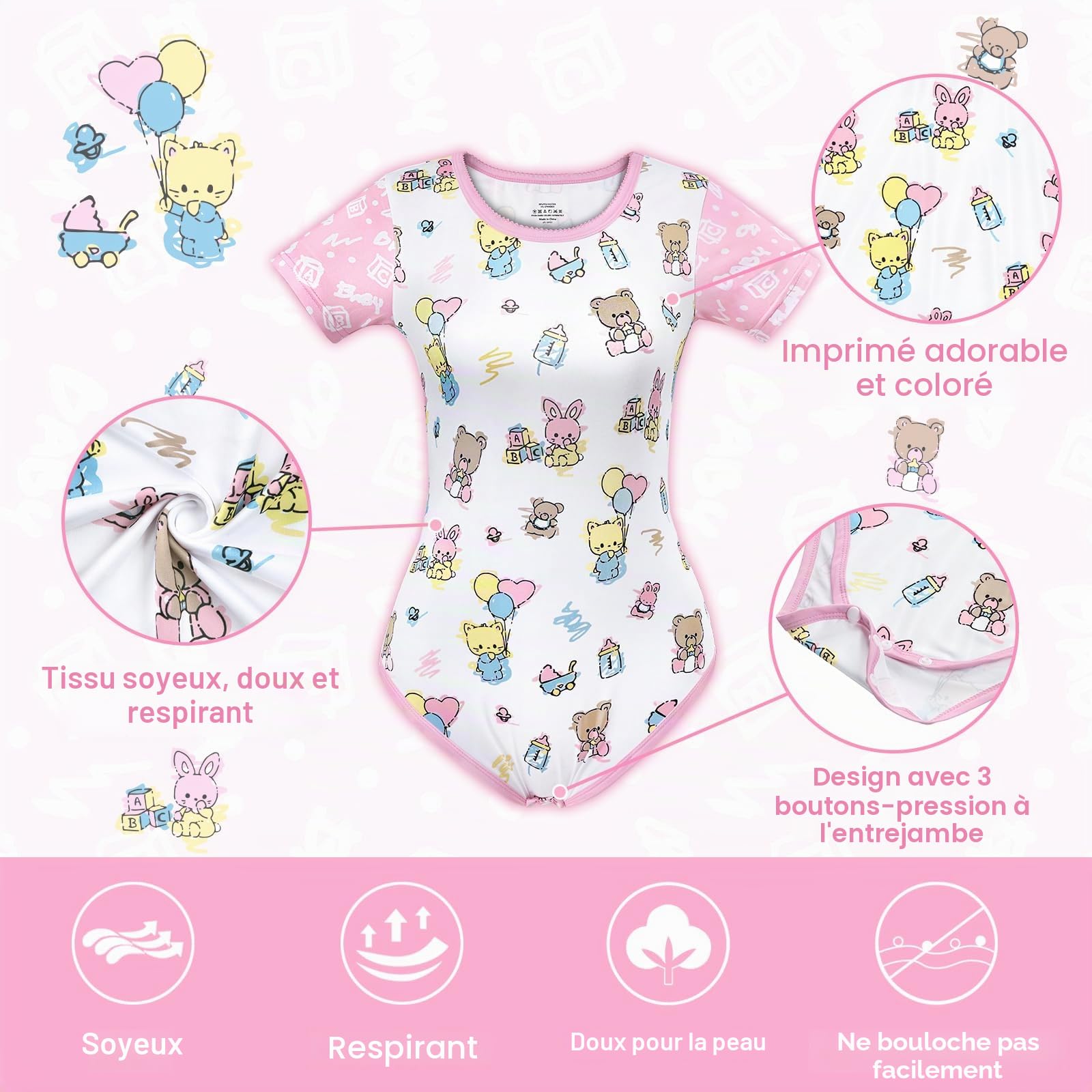 LittleForBig Grenouillère soyeuse Onesie - Grenouillère pour bébé