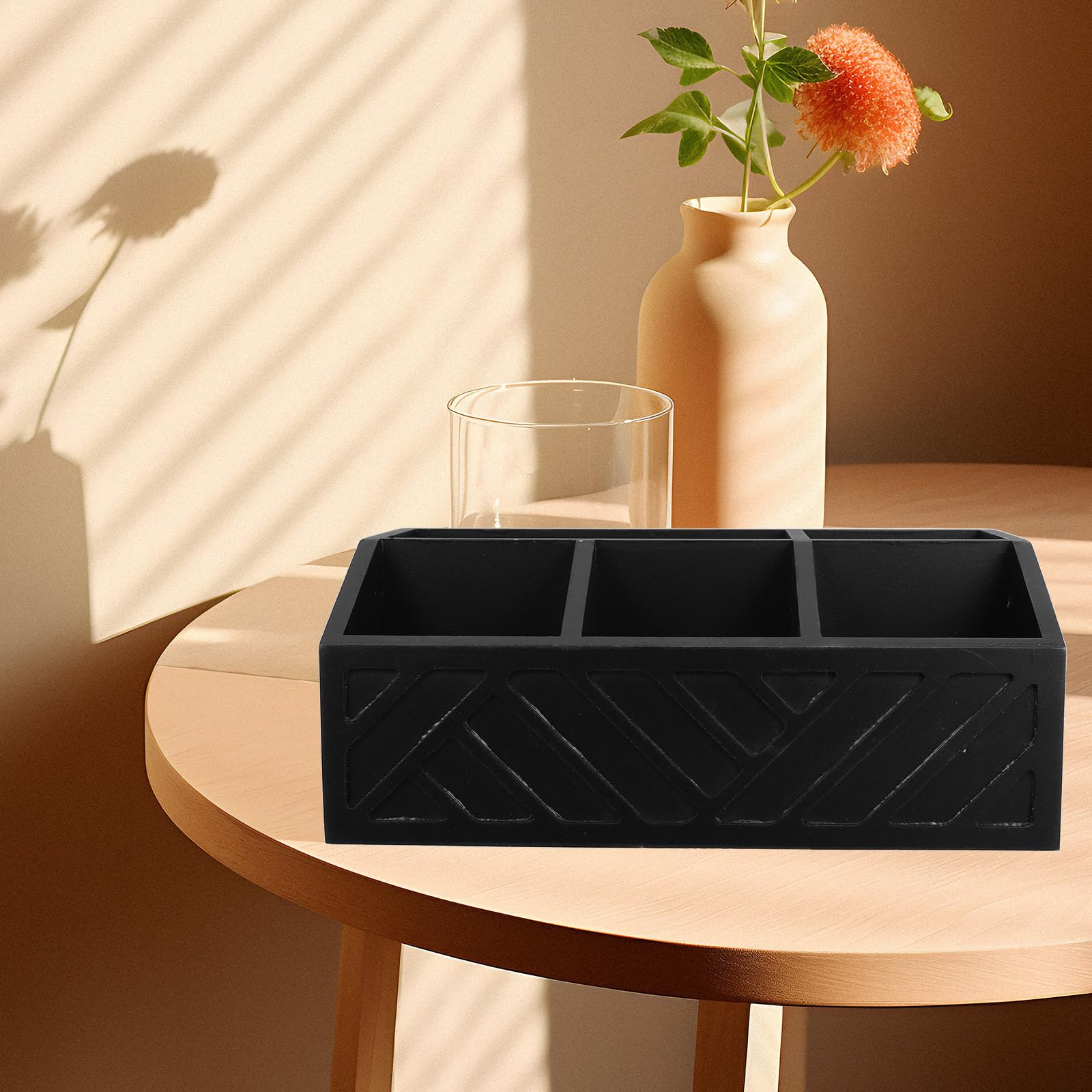 COLLBATH Drewniane pudełko organizera na torebki herbaty: pojemnik do przechowywania kawy i herbaty z przegródkami - 11,7x7,6x3,2" Organizer stacji kawowej na blat
