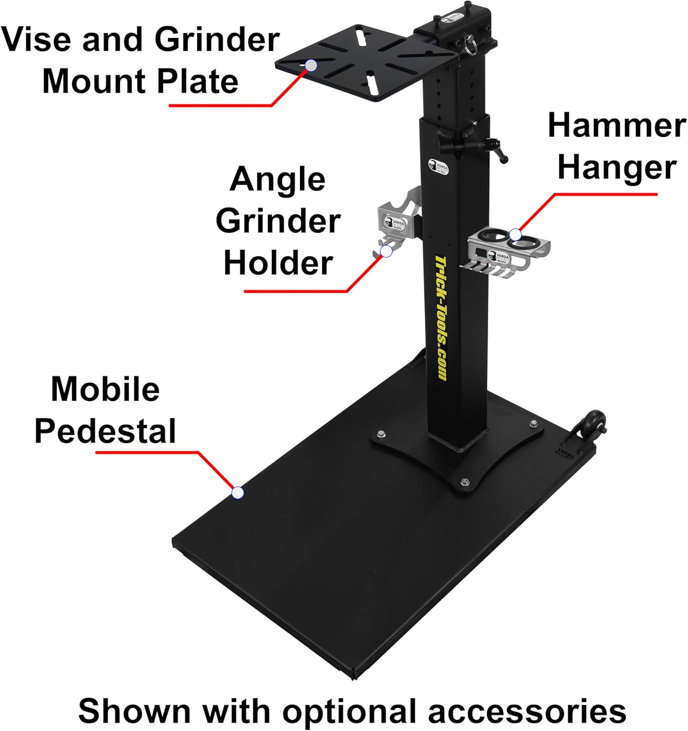 Versa-Mount Adjustable Height Receiver Top Floor Pedestal, Made in The USA