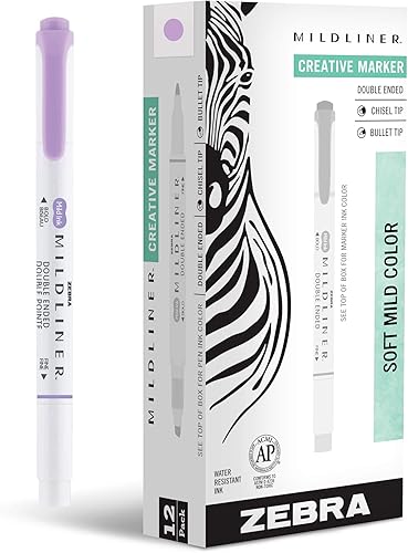Zebra Pen Mildliner - Resaltador de doble punta puntas gruesas y finas Violeta