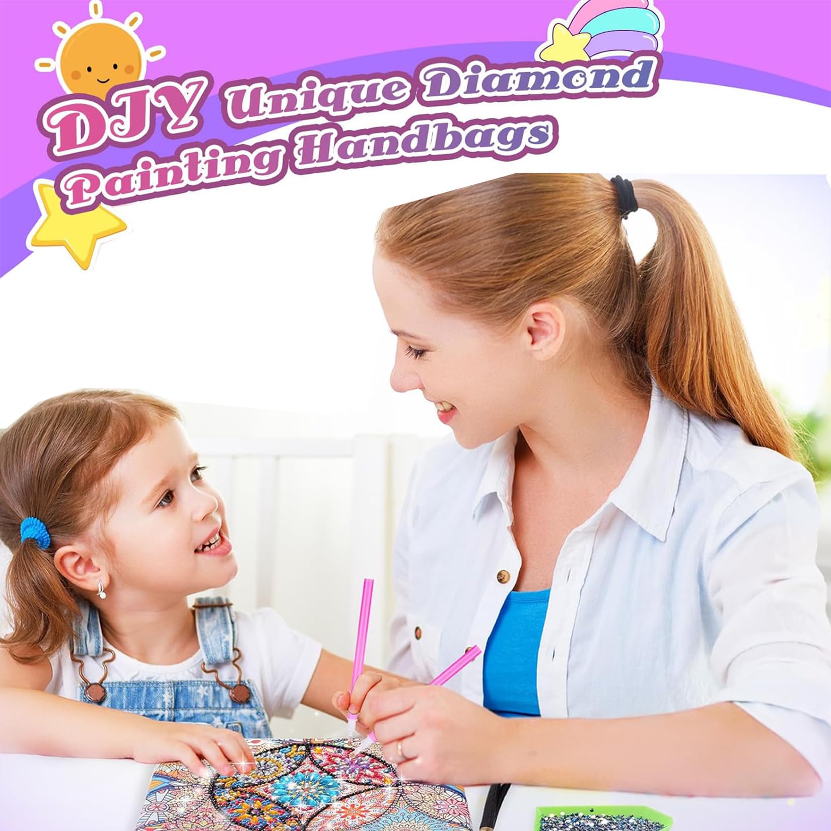 24 Pièces Diamond Painting Licorne Kit Peinture Enfant Diamond Painting Enfant Autocollants De
