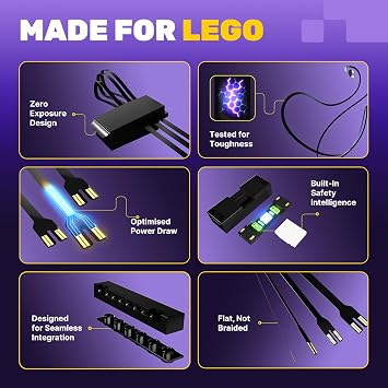 Light My Bricks 2.0 Remote Control Pack Wireless Lighting Controller Kit with IR Remote, Control Board, Belt and Tether Compatible DIY Accessory Lighting Sets