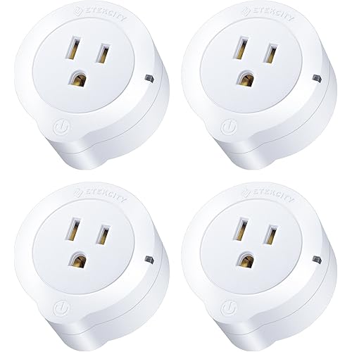 Etekcity WiFi Smart Plug, Voltson Mini Outlet with Energy Monitoring (4-Pack), No Hub Required, ETL Listed, White, Works with Alexa, Google Home and IFTTT