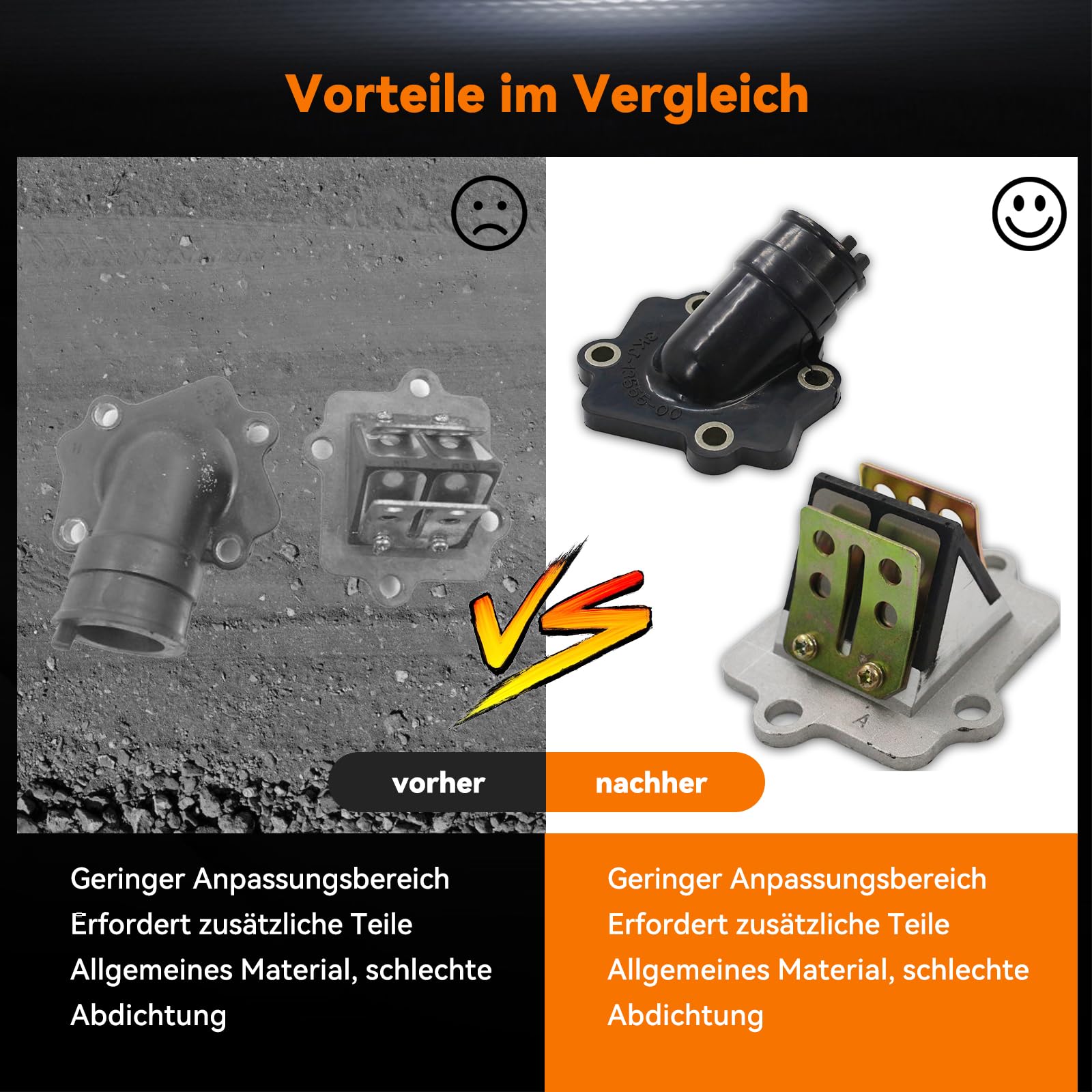 Blok membranowy z króćcem ssącym i zestawem uszczelek – kompatybilny z Yamaha Aerox, Nitro, Aprilia SR50, CPI, MBK, Sachs Roller (OEM: 0450065, 0450063)
