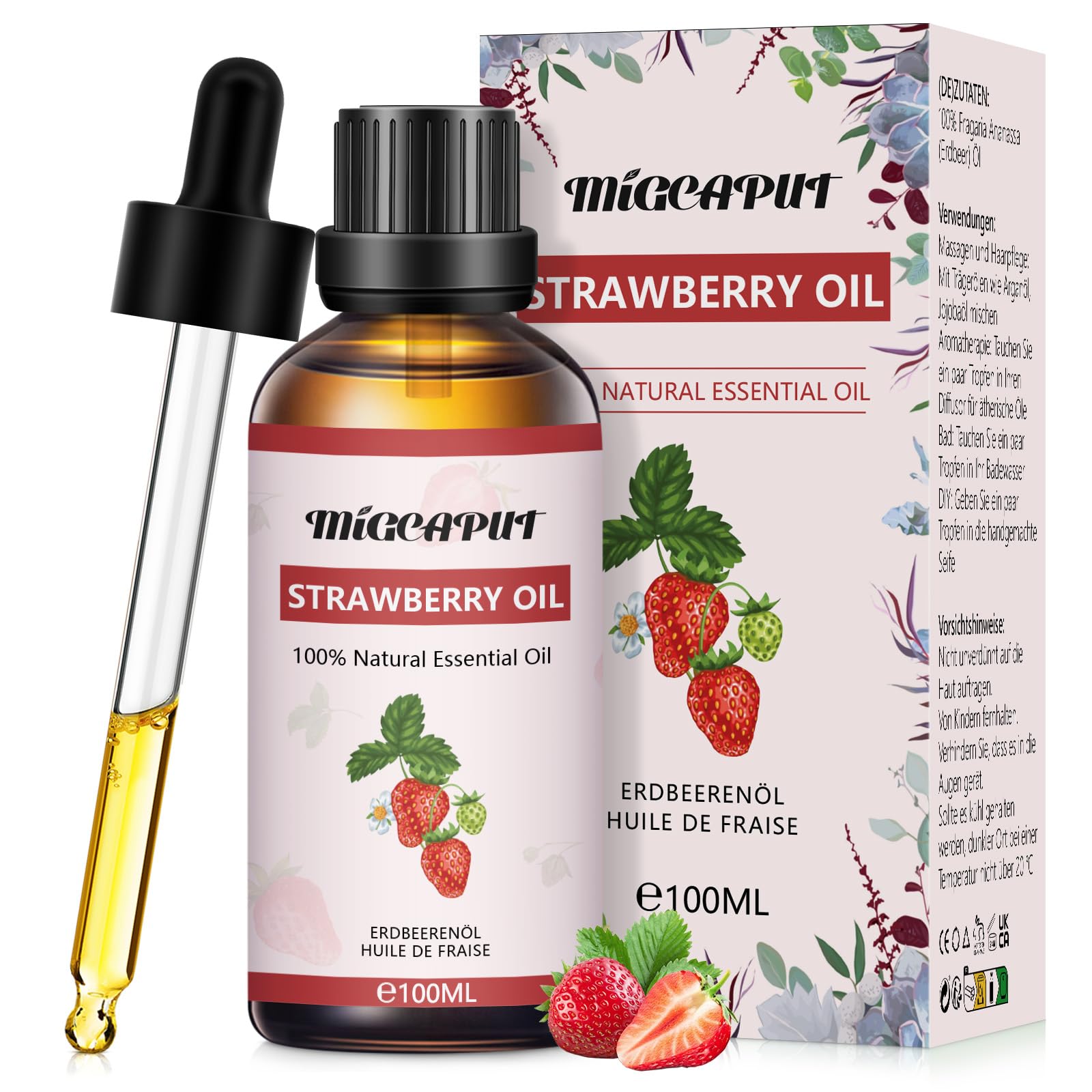 Migcaput 100ml Ätherisches Öl, Premium Kerzenduftöl Aroma Öl für Diffuser, Parfüm, Seifenherstellung
