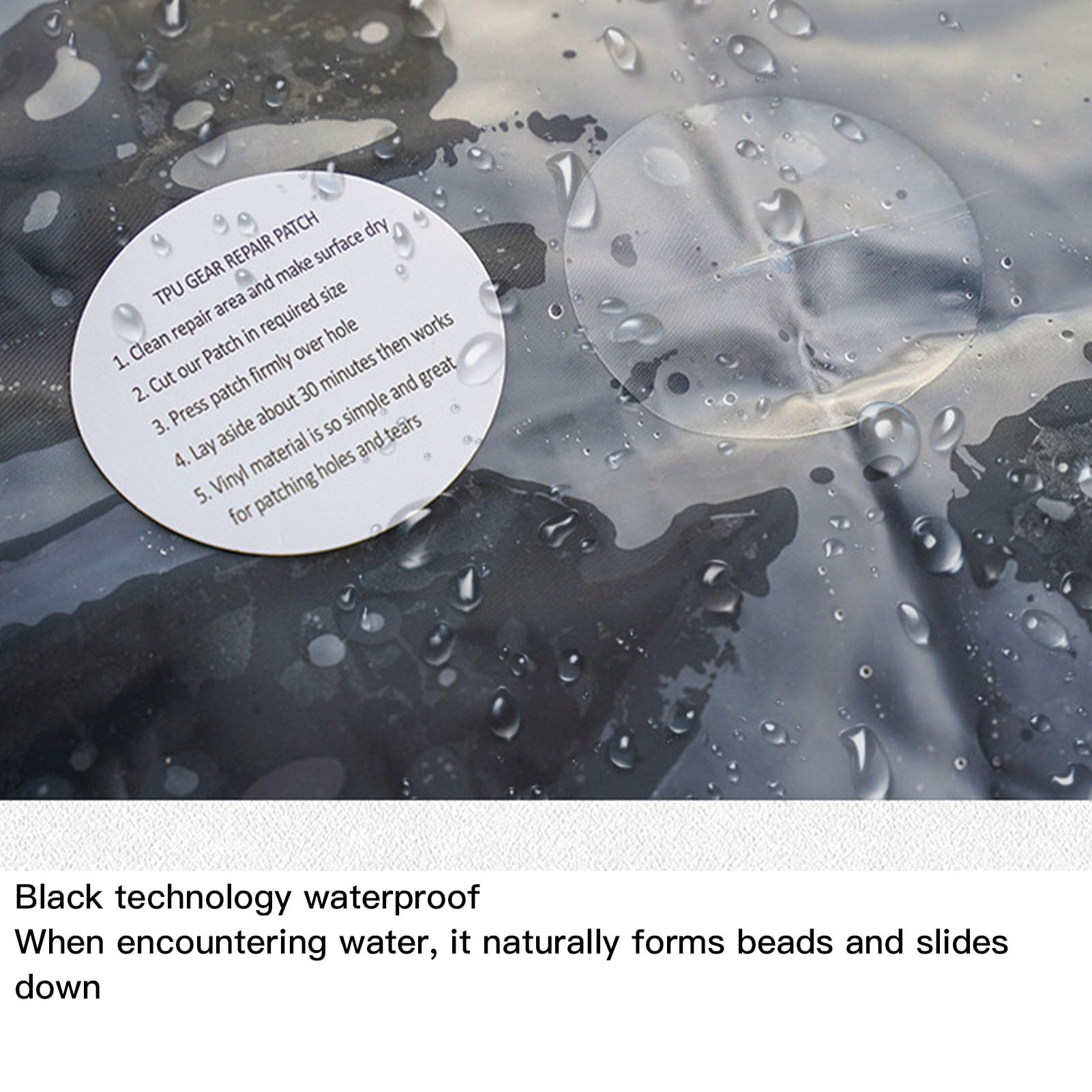 OUKENS TPU Repair Patch, 20Pcs Outdoor Gear Patch, Round Strong Adhesive Transparent TPU Waterproof Repair Patch for Tent Air Mattresses Inflatable Boats, default, defult