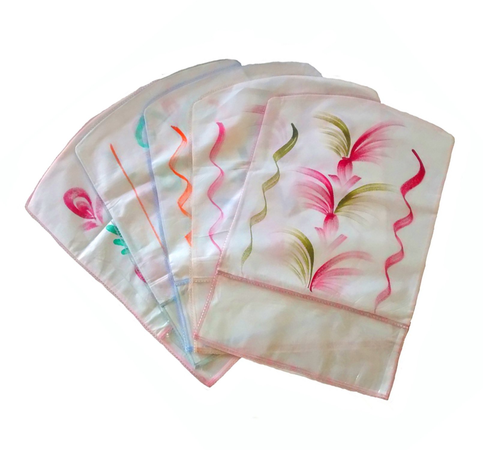 Atorakushon® Fabric Printed Hanging Saree Cover Wardrobe Organiser Pack of 24 2