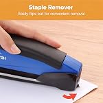PaperPro inPOWER20 - 3 in 1 Stapler - One Finger, No Effort, Spring Powered Stapler, Blue (1122)