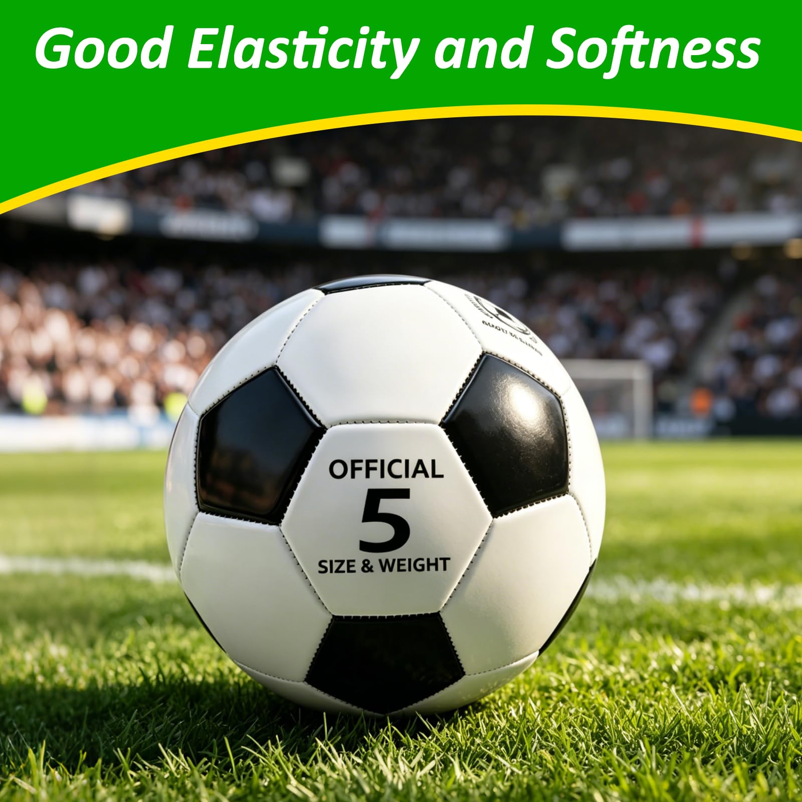 NICEMOVIC Palloni da calcio sgonfi, misura 5, con pompe, articoli sfusi natalizi per adulti, donazione di beneficenza, treno, gioco di pratica, palline da calcio sgonfiate con aghi per pompa
