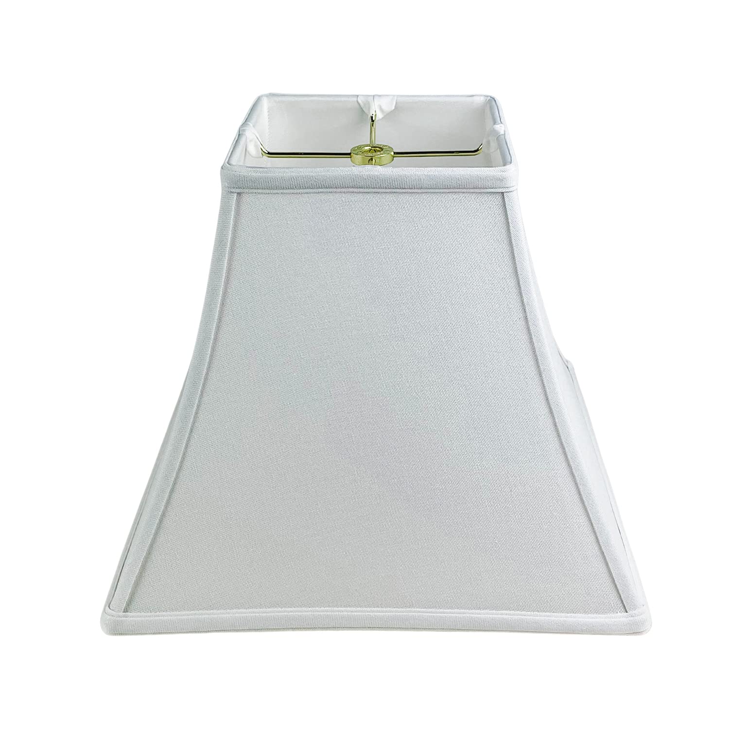 Royal Designs, Inc. Regal Square Bell Lamp Shade, 7 x 14 x 11.5, Linen White (BSO-715-14LNWH)