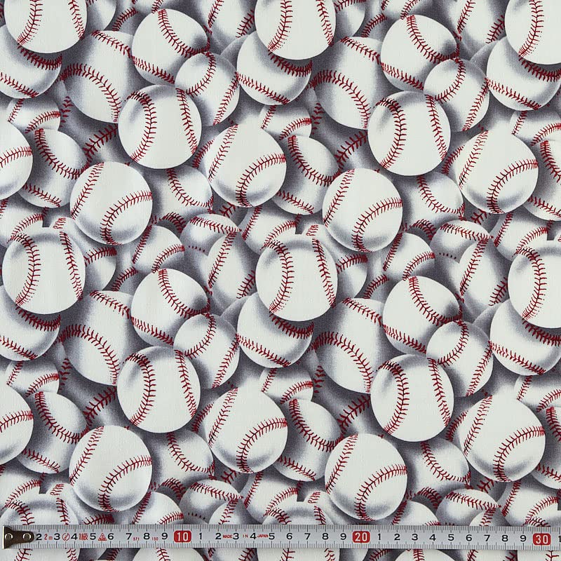 ハンドメイド☆野球。ベースボール⚾プリント×星柄切替片側紐出し巾着
