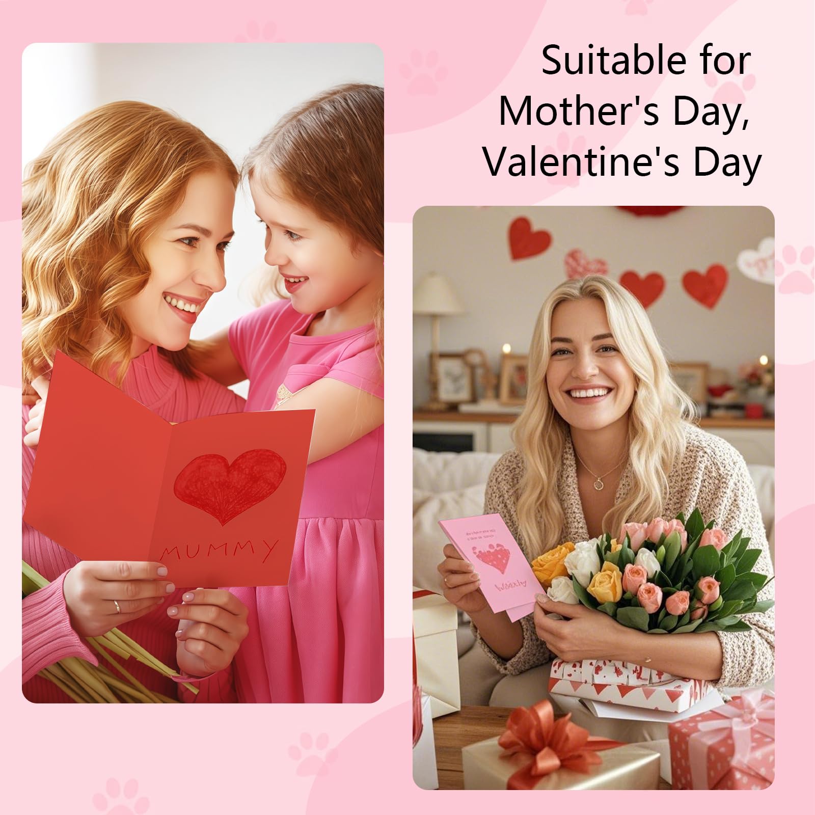 30 hojas de cartulina de color rosa y rojo, 8.5 x 11 pulgadas, 250 g/m²/90 libras, papel grueso de núcleo sólido para el día de San Valentín, escuela, manualidades, suministros de decoración
