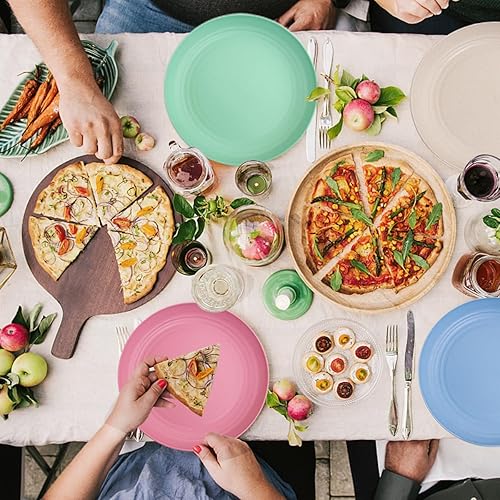 Miniatura 7 de supernal 16 platos de paja de trigo de 10 pulgadas, platos profundos para cena, platos para cena irrompibles, platos de plástico reutilizables,