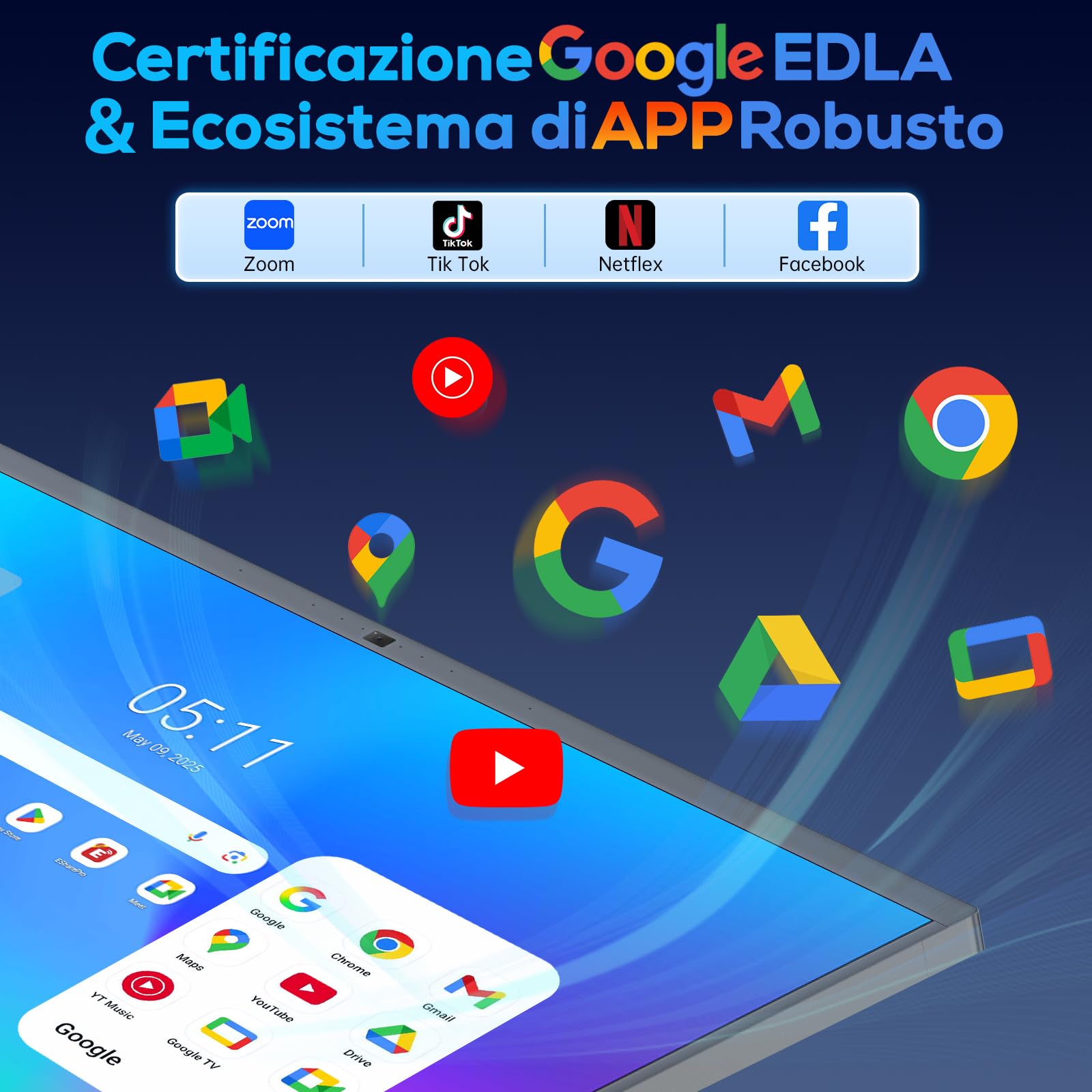 JAV Smart Board 55 Pollici Android 14 Certificazione Google EDLA | 4K UHD Touchscreen 8+128GB Telecamera AI 48MP Integrata Doppio Sistema Lavagna Interattiva Digitale per Ufficio Aula