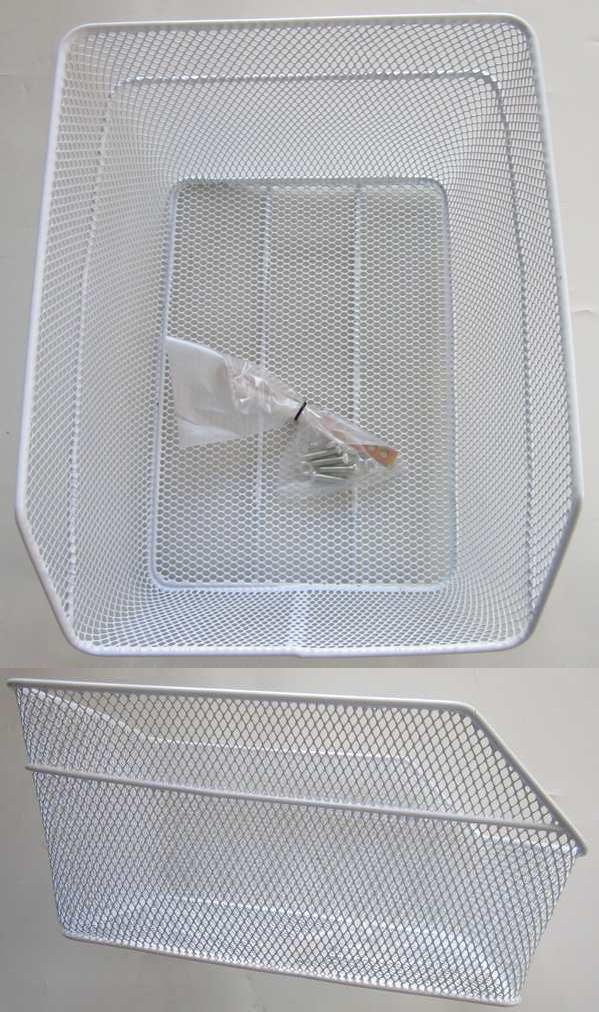 Cestino Posteriore Rettangolare Bianco Attacco Portapacchi Bici City Bike - Olanda - Bacchetta - Vintage - Epoca - VARIE