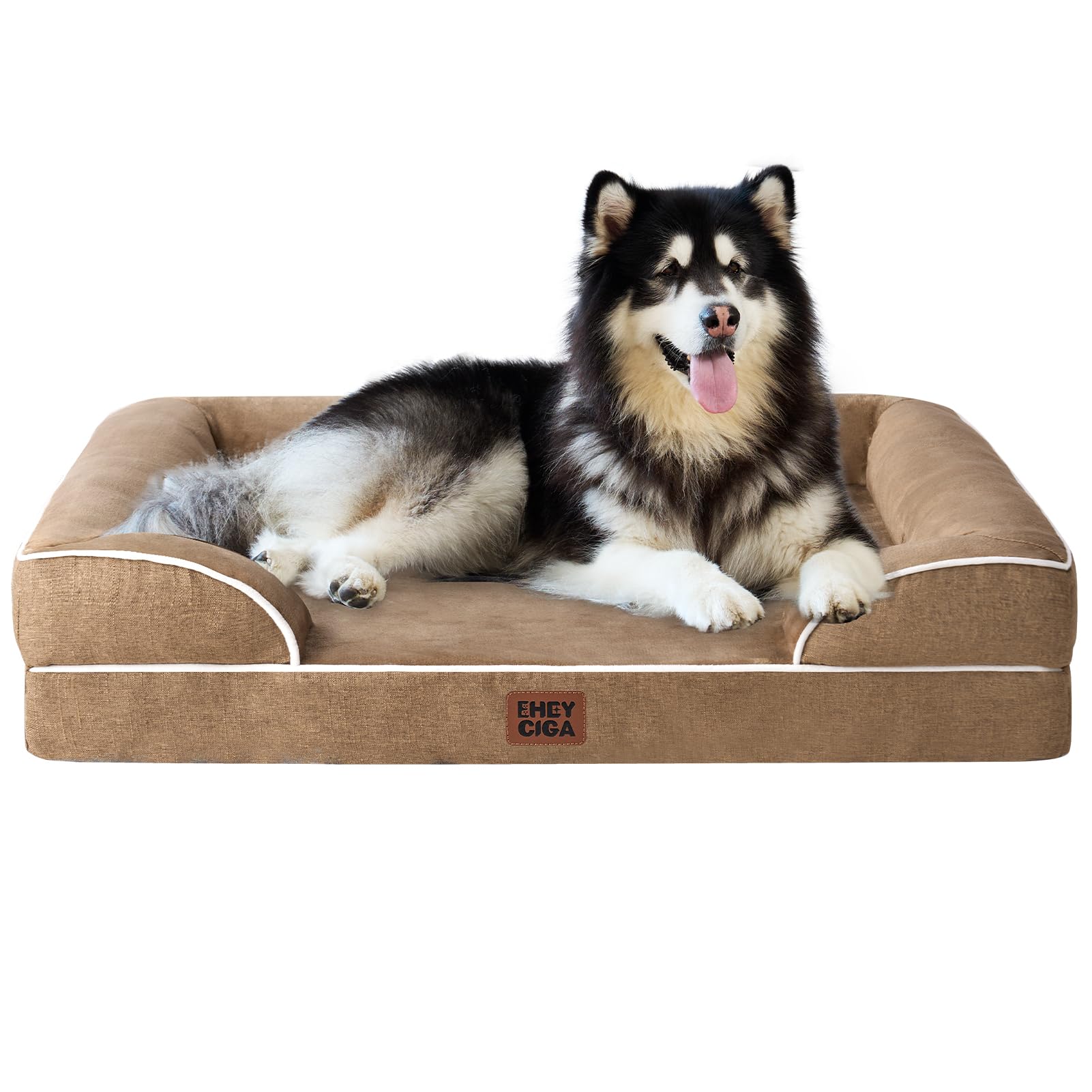 EHEYCIGA Orthopädisches Hundebett, Memory Foam Hundekorb, Waschbar Hundesofa Wasserdicht rutschfest, Hundecouch mit Hohem Rand
